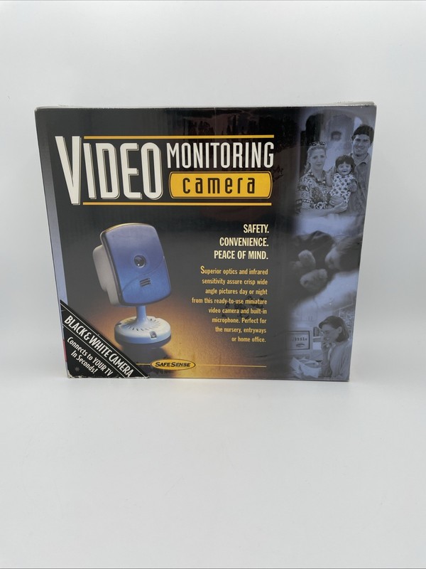 Wide Angle Video Monitoring Camera Black & White SAFE-SENSE New/Sealed 1998 RARE