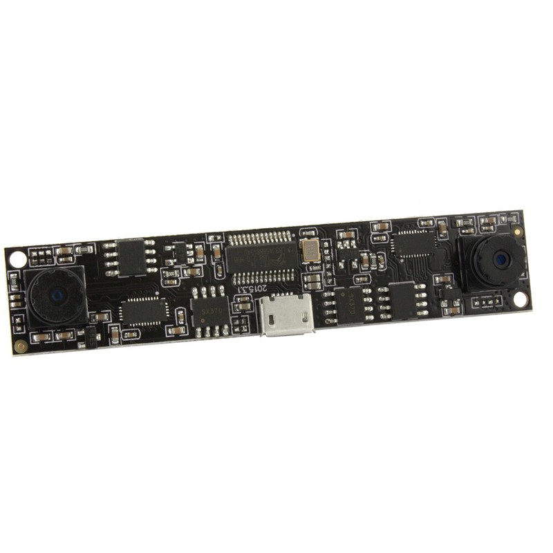 720P PCB Camera Board 1280X720 CMOS OV9712 45Degree Dual Lens USB Camera Module gallery