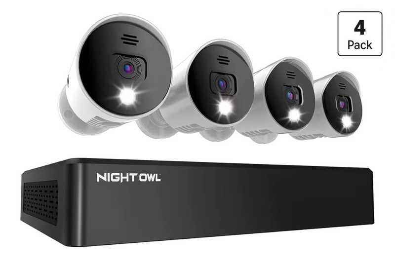 Night Owl 10-Channel 4K Wi-Fi NVR with 1TB Hard Drive and 4 IP Cameras Wi-Fi 108