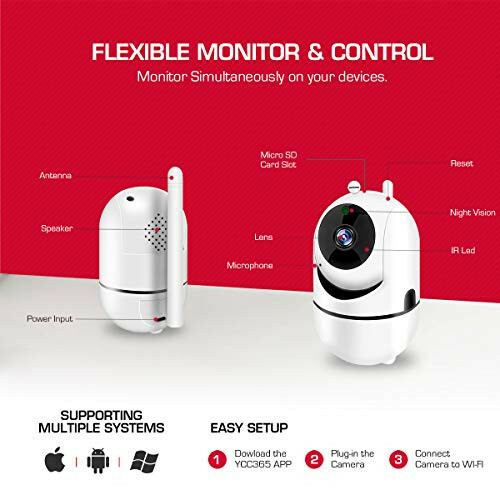 WiFi IP Camera 1080P FHD with Smart Night Vision Motion Detection/2 Way Audio/Pa gallery