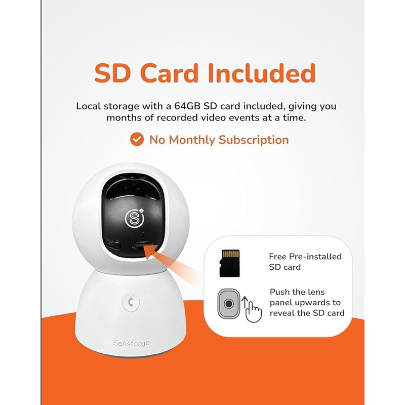 2.5K HD Indoor Pan-Tilt Security Camera W/ AI Detection Two-Way Audio View gallery
