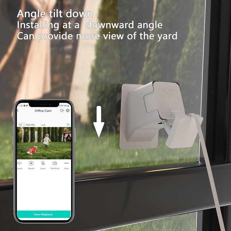 Angled Window Mount for Wyze Cam V4/V3 – Pack of 2 for Indoor Outdoor Monitoring gallery