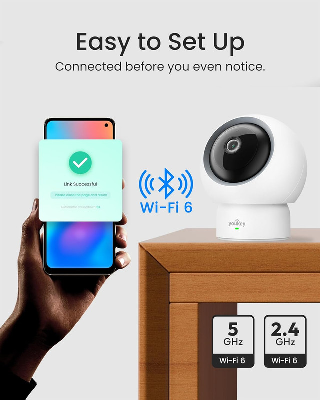 2.5K Indoor Camera, No Monthly Fees, Pan-Tilt, 360° Dog/Pet Camera for Home Secu gallery