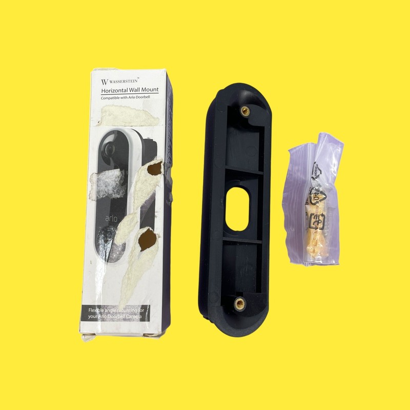 Wasserstein BLACK Horizontal Wedge Mount 35º-55º for Arlo Video Doorbell #4068