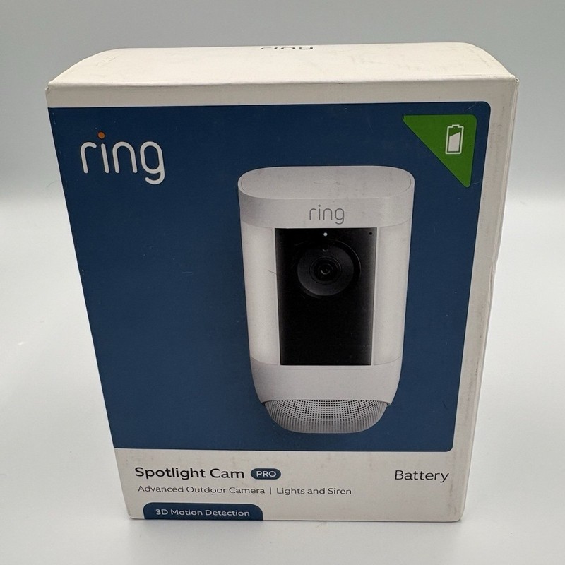 Brand New Sealed Ring Spotlight Cam Pro Battery Advanced Outdoor Camera White 3D
