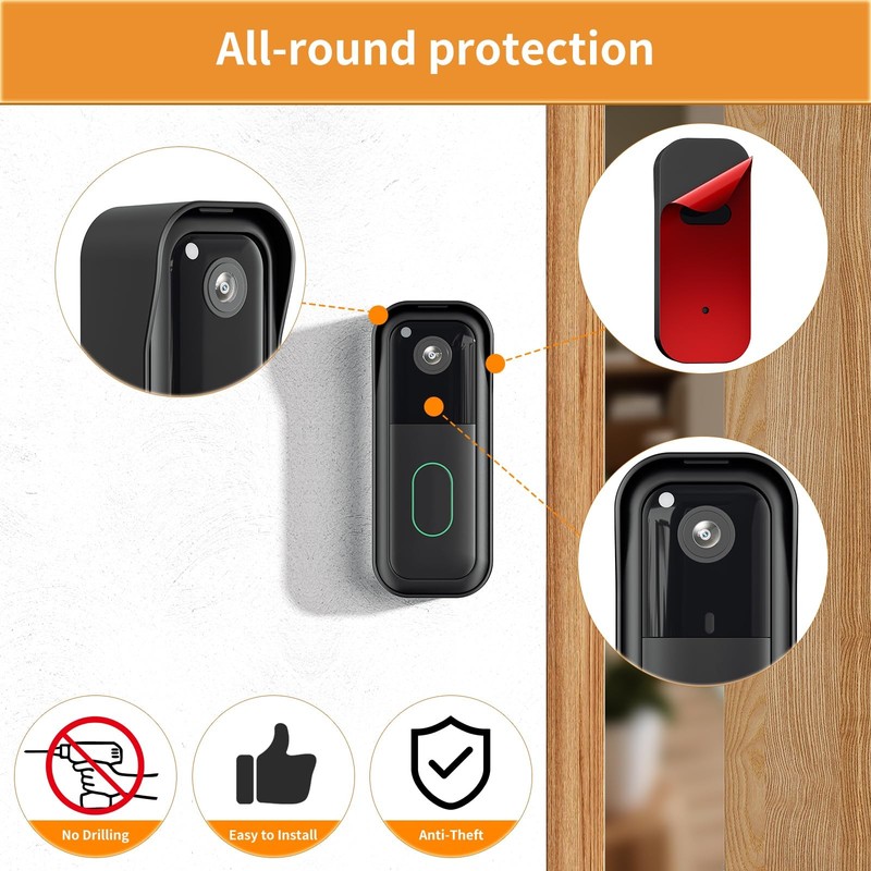 NoDrill Mount for Blink Video Doorbell – Strong Adhesive, AntiTheft Bracket gallery