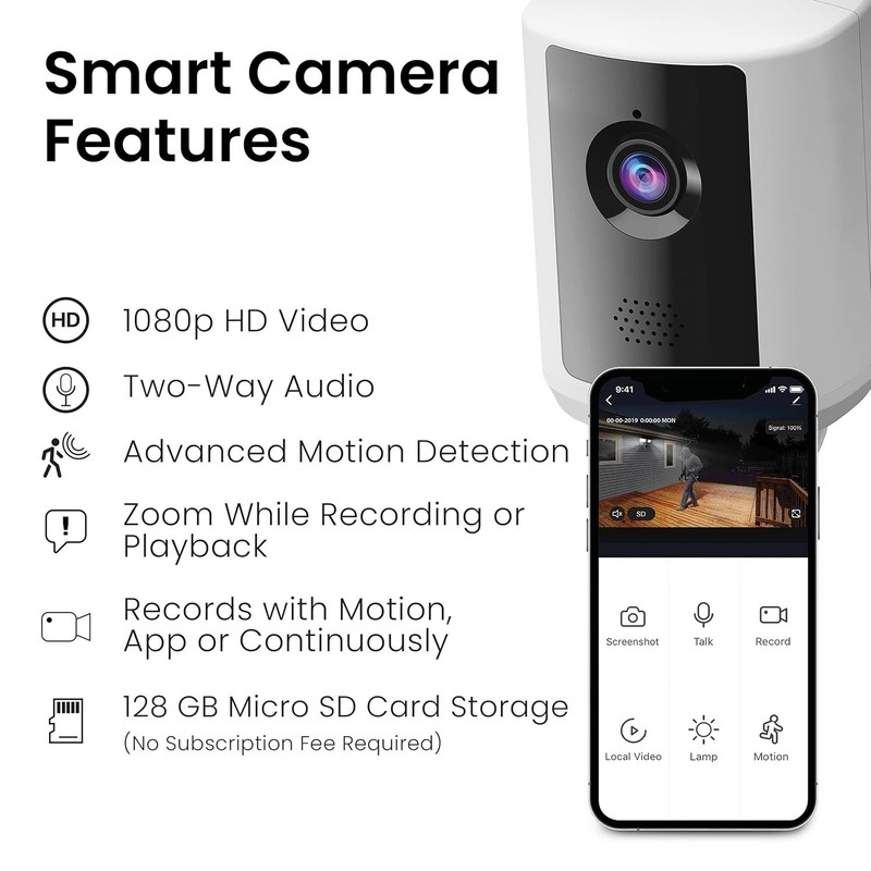 Smart WiFi Floodlight Camera Feit Electric 5000 Lumens 1080p HD 128GB gallery