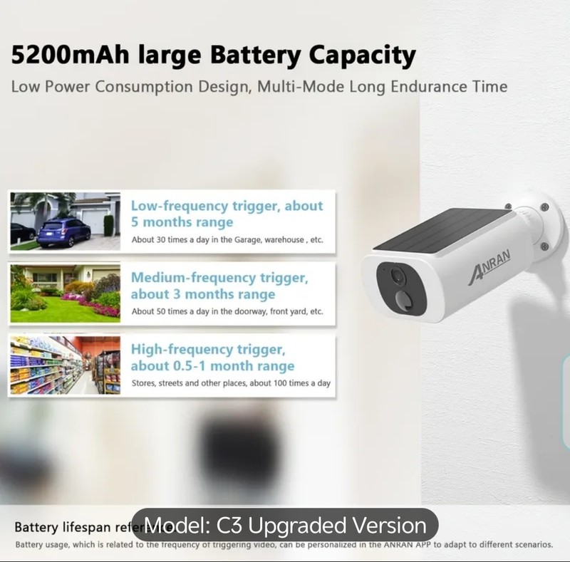 2K Solar wireless Security Camera, SD card+ Cloud,, WiFi, Motion Detcn 2 Pcs gallery