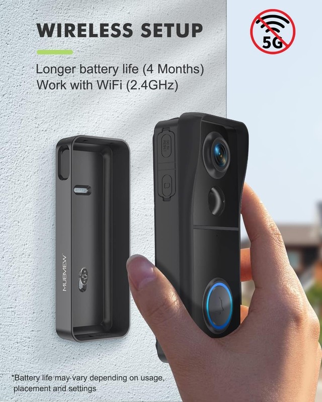 Doorbell Camera Wireless with Chime, Video Doorbell - No Subscription, Voice ... gallery