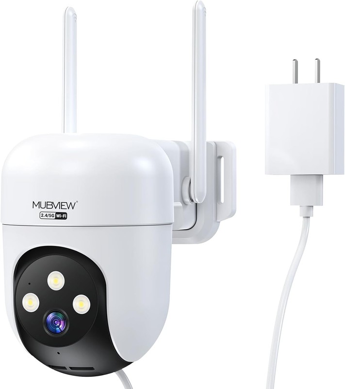 MUBVIEW 360° Security Cameras Wireless Outdoor,24/7 Wired Outdoor Camera