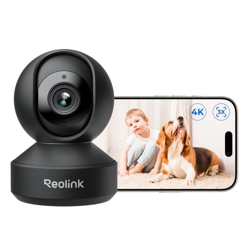 4K Pan & Tilt Dual-Band Wi-Fi 6 Indoor Security Camera with 3X Optical Zoom, …