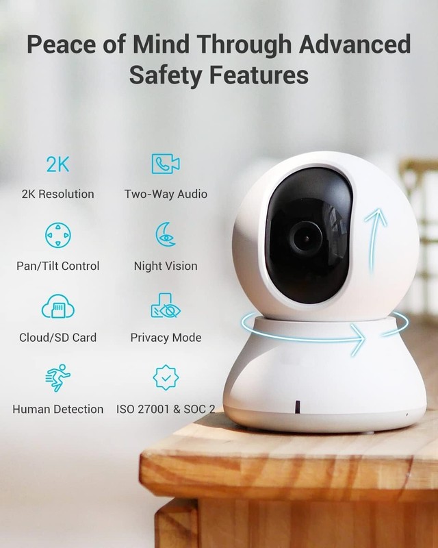 Cámara de seguridad wifi interior Monitor de bebé-visión nocturna Cámara mascota gallery