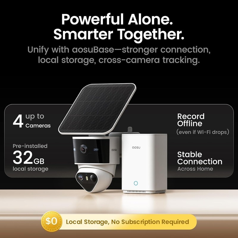 Aosu SolarCam T2 Pro 3K Wireless Solar Outdoor Security Cameras 2 Pack gallery