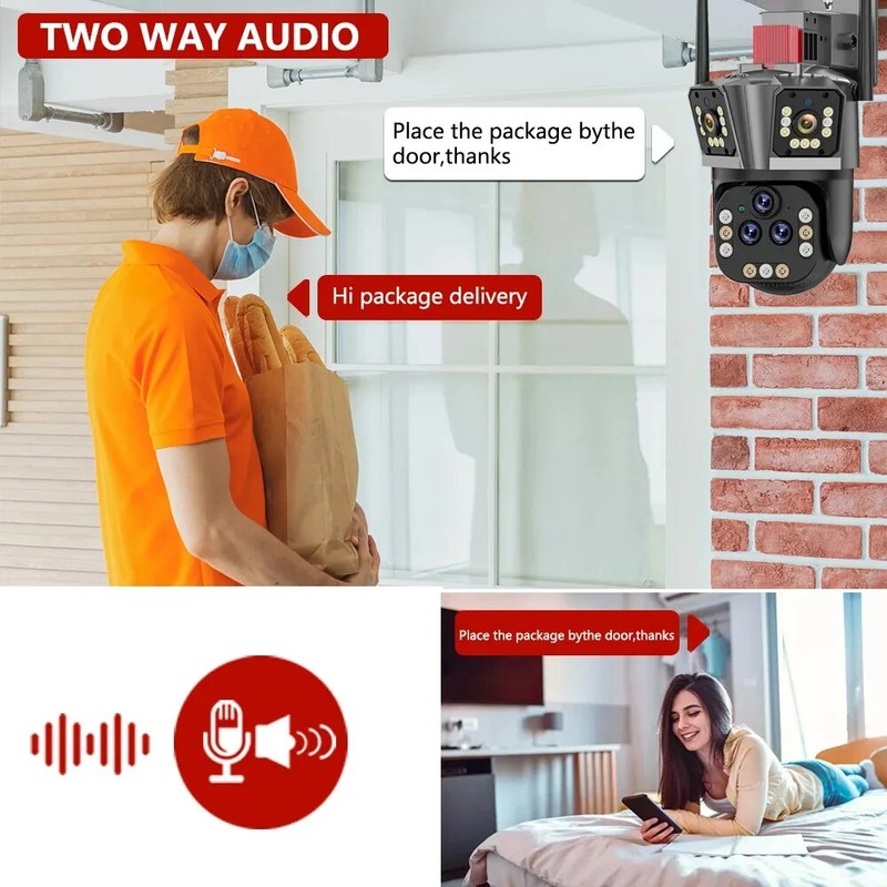 20MP Outdoor WiFi Camera Motion Tracking PTZ 3 Screen Security Protection Video gallery