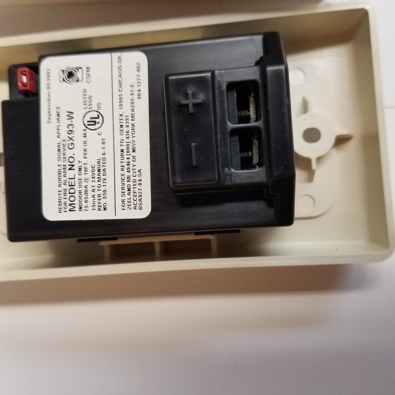 GENTEX GX93 White 12/24 VDC Remote Audible Signaling Appliance lot of 8 gallery