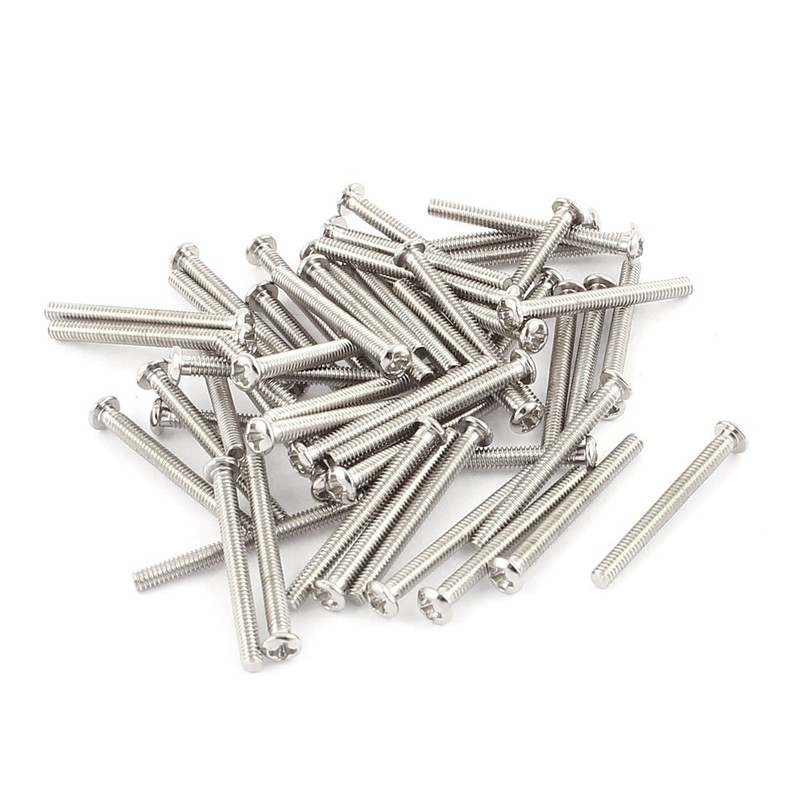 50pcs M2x20mm Stainless Steel Round Head Screws Phillips Bolts