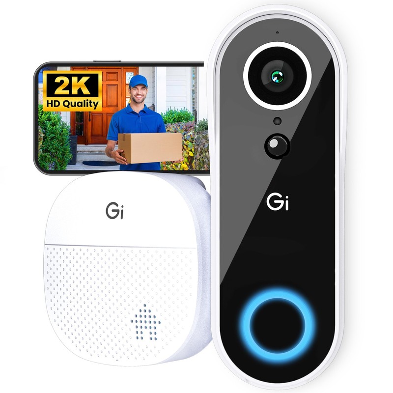 Video Doorbell Camera with Chime – 2K QHD Video – 6 Months Rechargeable Batte…