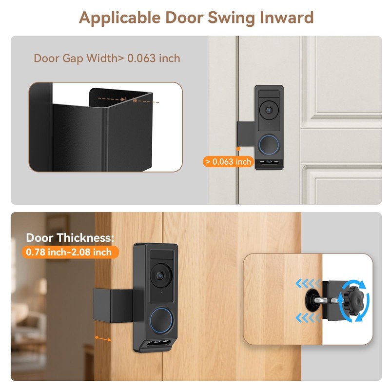 AntiTheft Video Doorbell Mount for Eufy E340 Camera, NoDrill Adjustable Mount... gallery