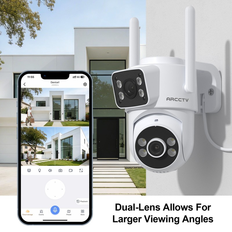 ARCCTV 4MP Dual Lens Security Camera System Home Night Vision Pan/Tilt Wireless gallery
