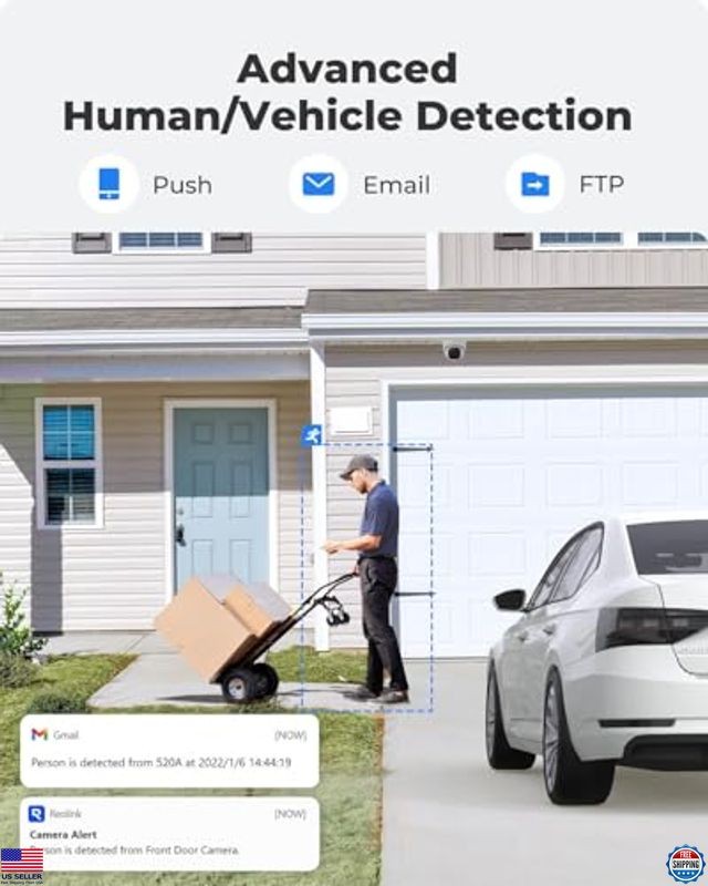5MP Outdoor PoE Dome Security Camera, Night Vision, Smart Detection, 256GB SD gallery