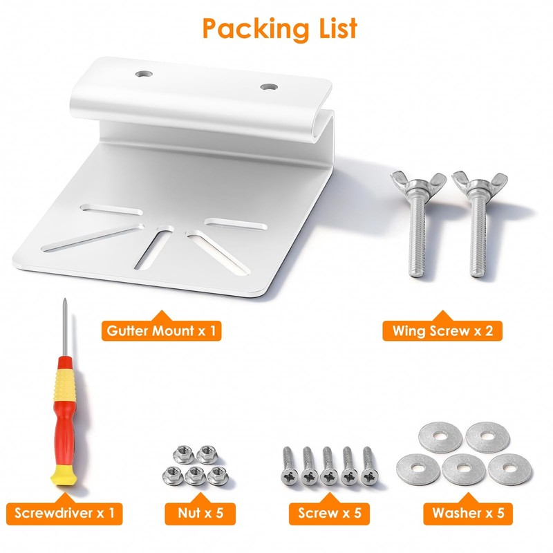 Gutter Mount Compatible with WYZE Solar Cam Pan, Rust-Proof Metal Outdoor Mou... gallery