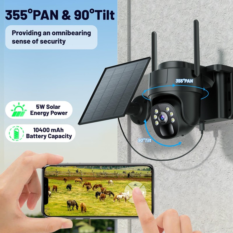4G LTE Cellular Security Camera No WiFi Built-in SIM Unlimited Data 2K 355 gallery