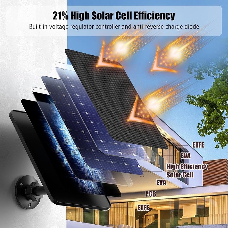 3 Pack High Efficiency Solar Panel Blink Outdoor Camera Waterproof Charging New gallery