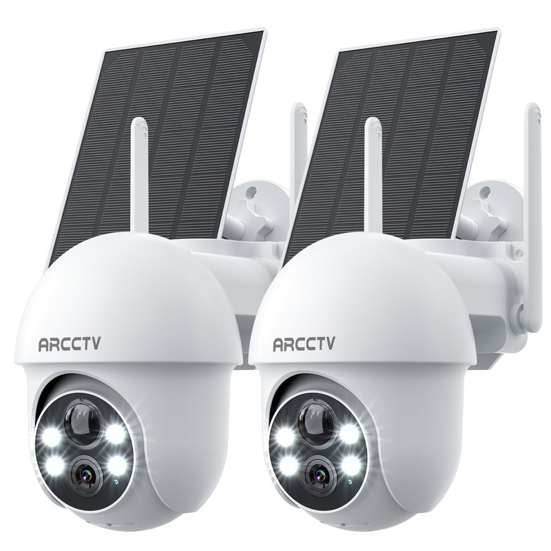 ARCCTV Solar 360° PTZ Security Camera 3MP 5G Wifi Wireless Outdoor 2PACK
