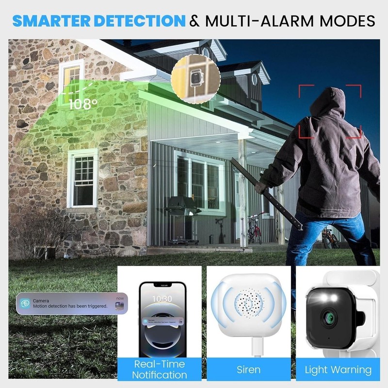 3MP 2K Window Security Camera Full Color Night Vision AI Motion Detection WiFi gallery