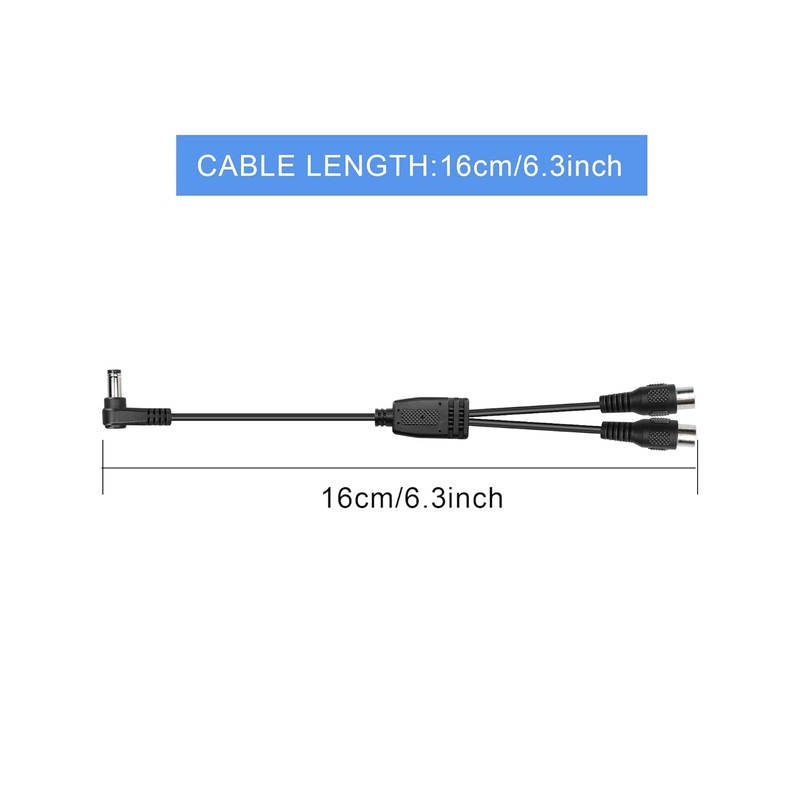 PNGKNYOCN Short DC Power Splitter Right Angle 5.5Mm X 2.1Mm Male to Double RCA F gallery