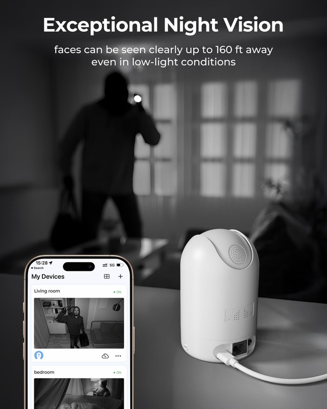 4MP Home Security Camera with AI Detection, Night Vision & 2-Way Audio gallery