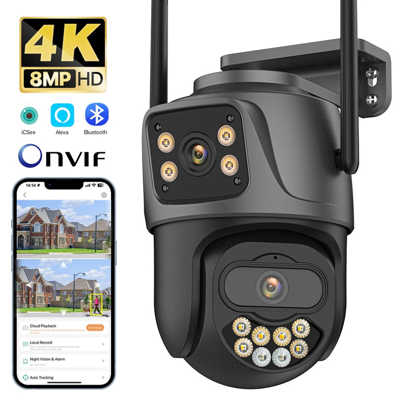 Outdoor PTZ IP Wifi HD 8MP/4K Surveillance Camera, Security Device gallery
