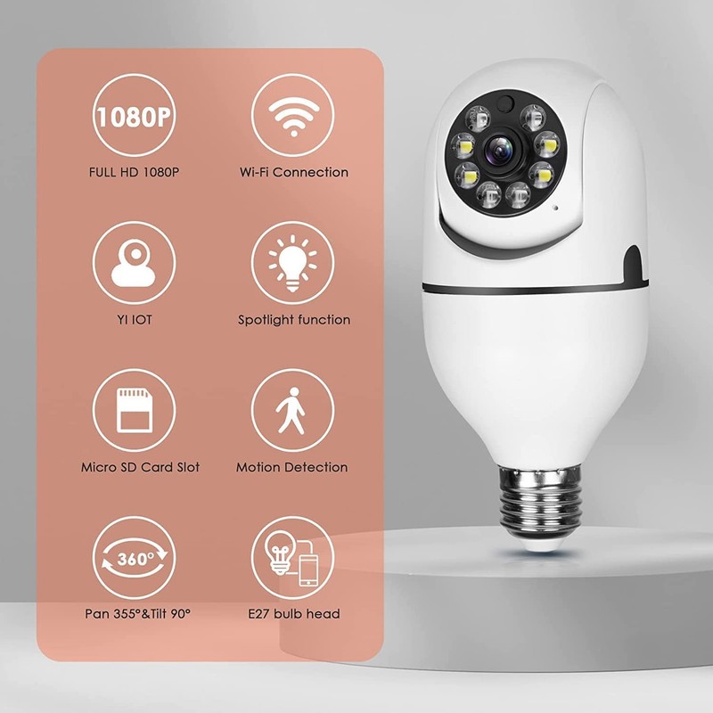 2PCS 2.4GHz & 5GHz Wireless WiFi Light Bulb1080P Security Camera Wireless Out... gallery