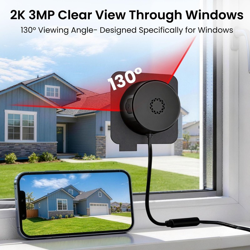 2K 3MP Window Camera, 5GHz & 2.4GHz WiFi Dome Cameras for Home Security for I... gallery