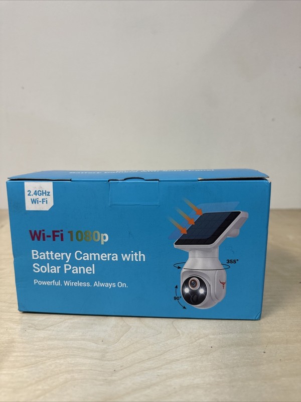 1080p WiFi Security Camera with Solar Panel, Battery Powered, Pan Tilt, AI Motio