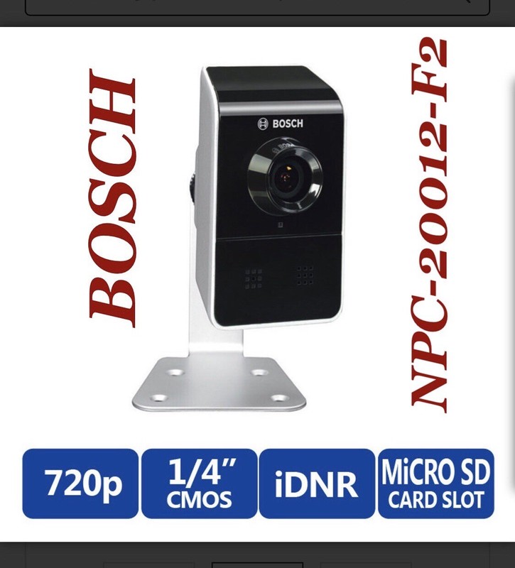 Bosch NPC-20012-F2 Security Color IP Camera W/720p 1MP PoE MicroSD card slot NEW
