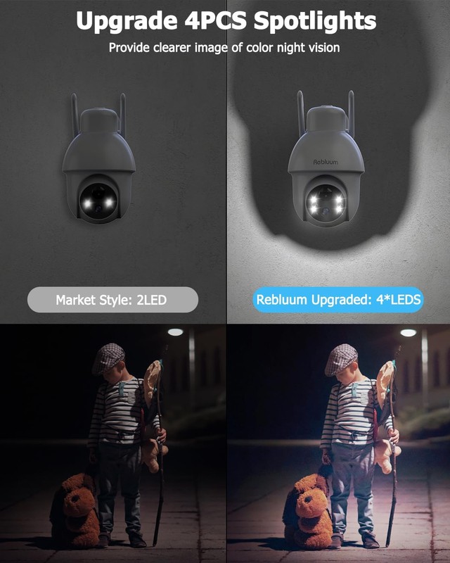 【2K】 Solar Cameras Outdoor Wireless, 2 Pack Outdoor Wireless Solar Powered, P... gallery