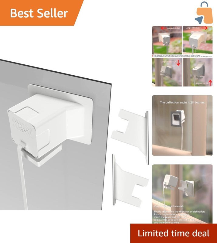 20-Degree Adjustable Window Mounts for Wyze Cam V3 & V4 – White – 2 Pack
