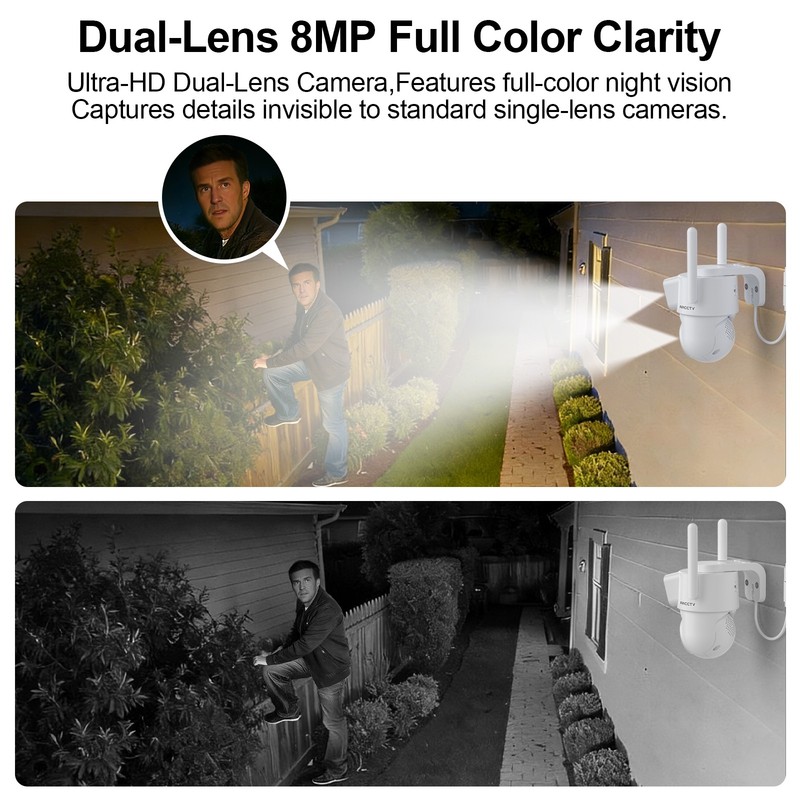 4 PCS Wireless Security Camera System Dual Lens WiFi Smart Outdoor Night Vision gallery