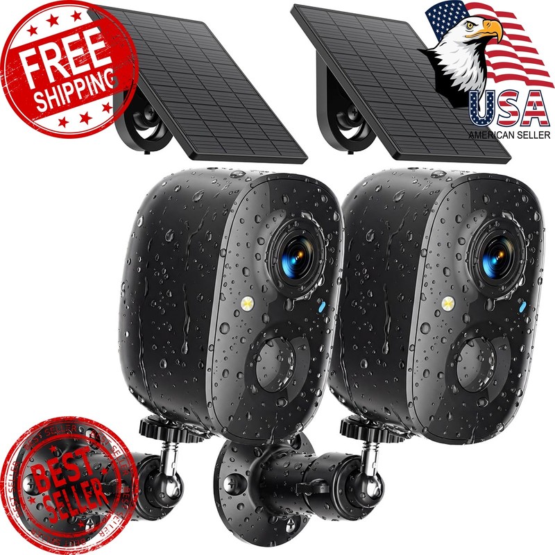 JESIOO Wireless Security Cameras 2 Solar Cams