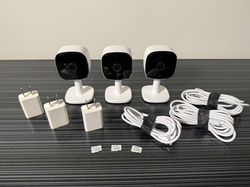 (3x) Eufy Security Cameras with (3x) 128GB SD Cards – Good Condition!