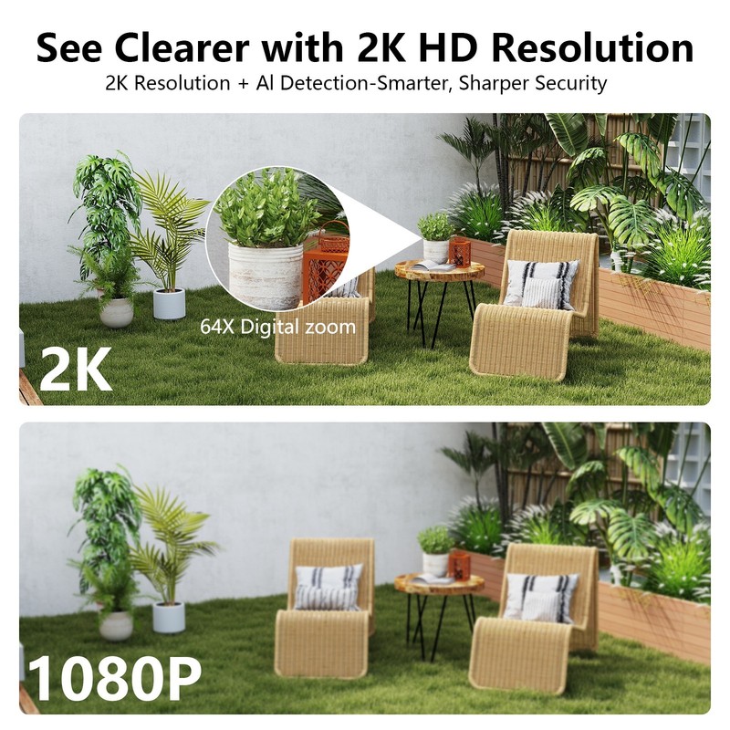 4Pack Wansview Dual Cam 2K Solar Security Camera WiFi Wireless Outdoor 360° PTZ gallery