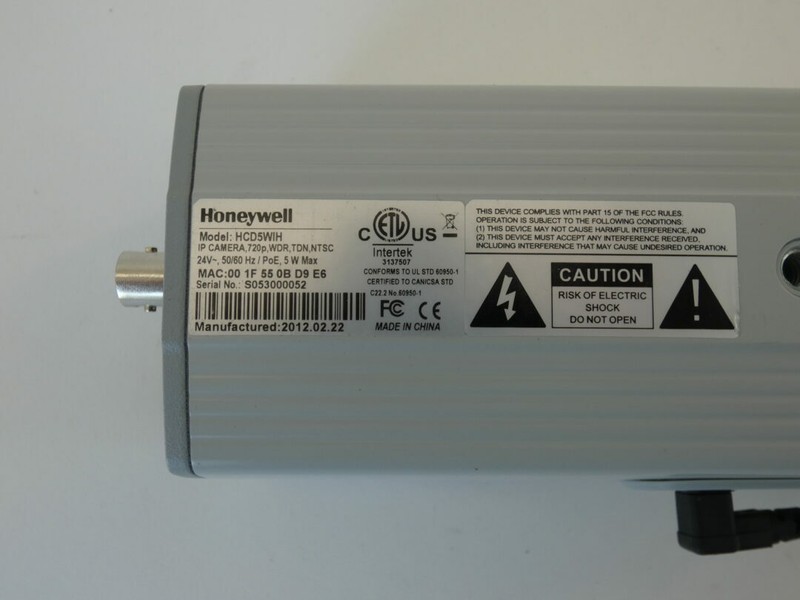 Honeywell HCD5WIH Network TDN Box Camera, Box, Wide Dynamic, 720p gallery