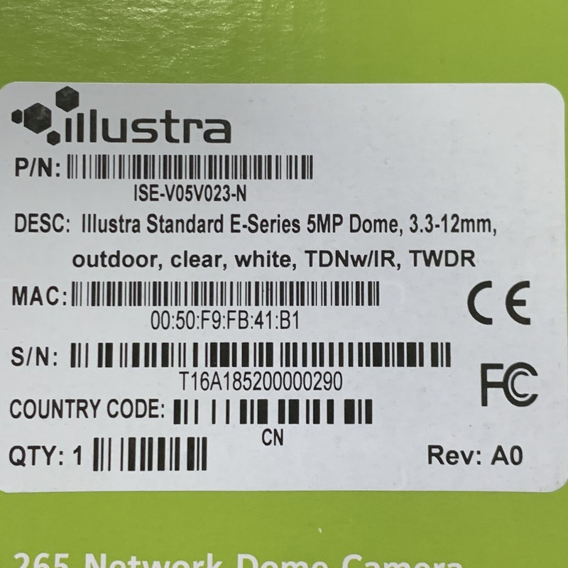 Tyco ISE-V05V023-N Illustra Standard E-Series 5MP Dome, 3.3-12mm Camera New gallery