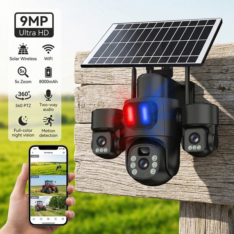 Camara De Seguridad Solar Inalambricas Para Exterior Con Vision Nocturna y Audio gallery