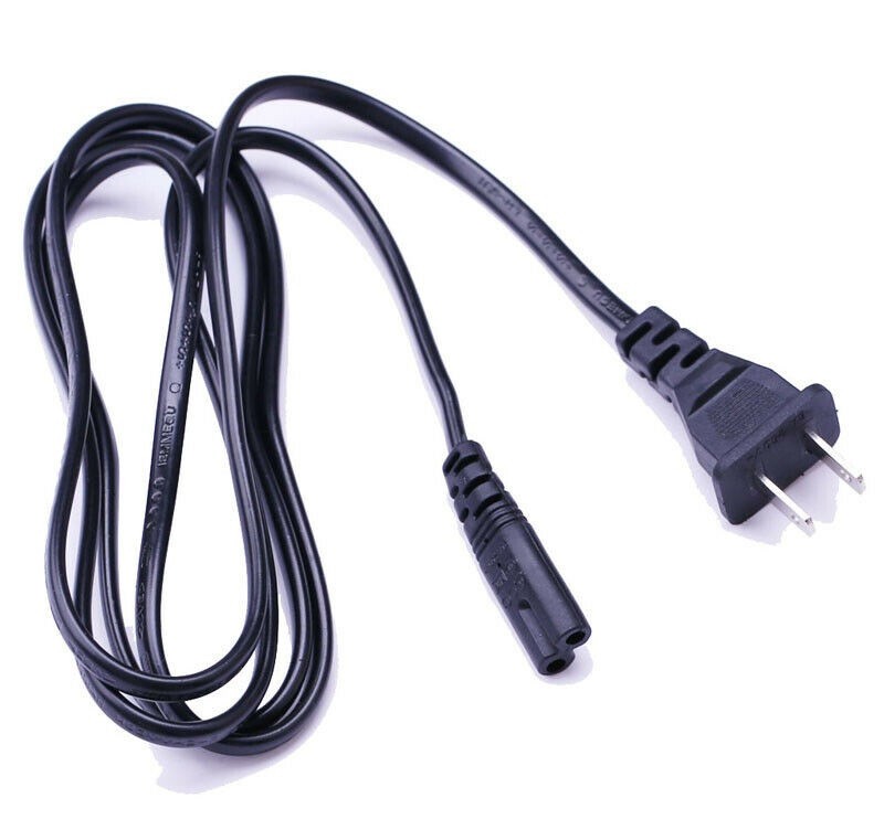 2 Pack - 6ft Two Prong AC Power Cord Cable NEMA 1-15P C7 for Laptop PS3 PS4 DVR gallery