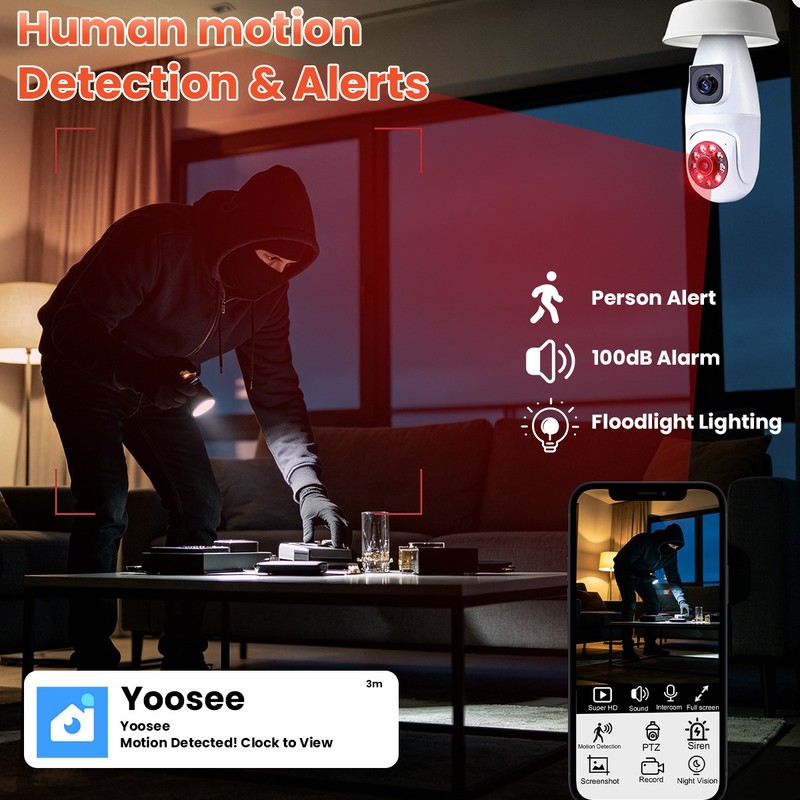 Wireless Security Camera System Outdoor Home 5G Wifi Night Vision Dual Lens 6MP gallery