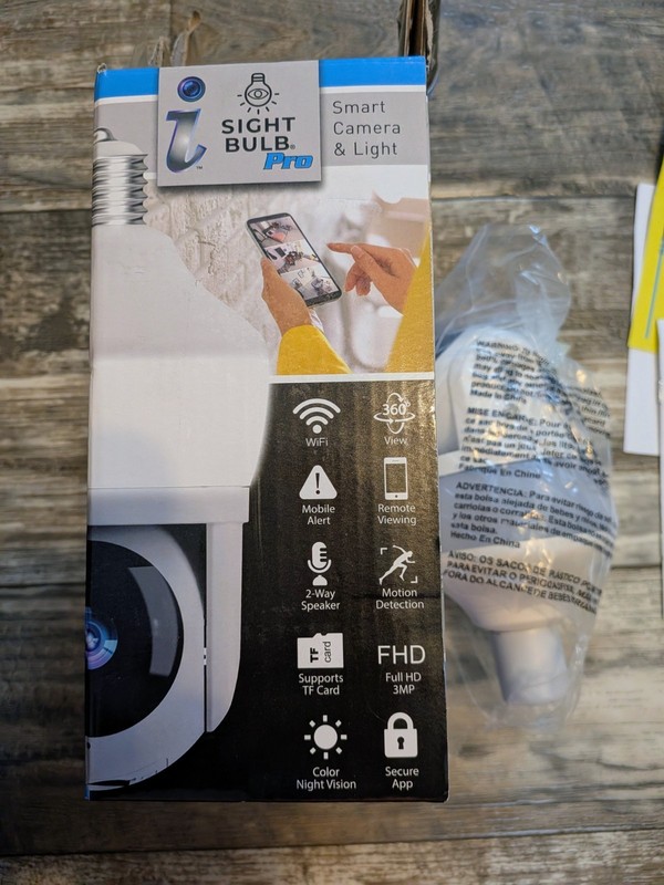 Sight Bulb Pro Wi-Fi Smart Camera & LED Light (1080p 360° View) - Open Box gallery