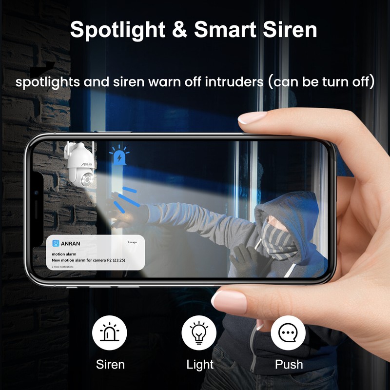 ANRAN 2.4G/5G WiFi Security Camera System Wireless 3MP Outdoor Home Night Vision gallery