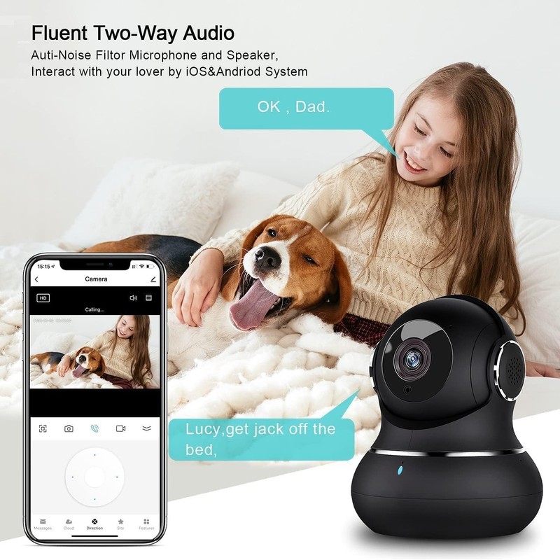 Cameras for Home Security 1080P Security Camera Night Vision Work with Alexa USA gallery